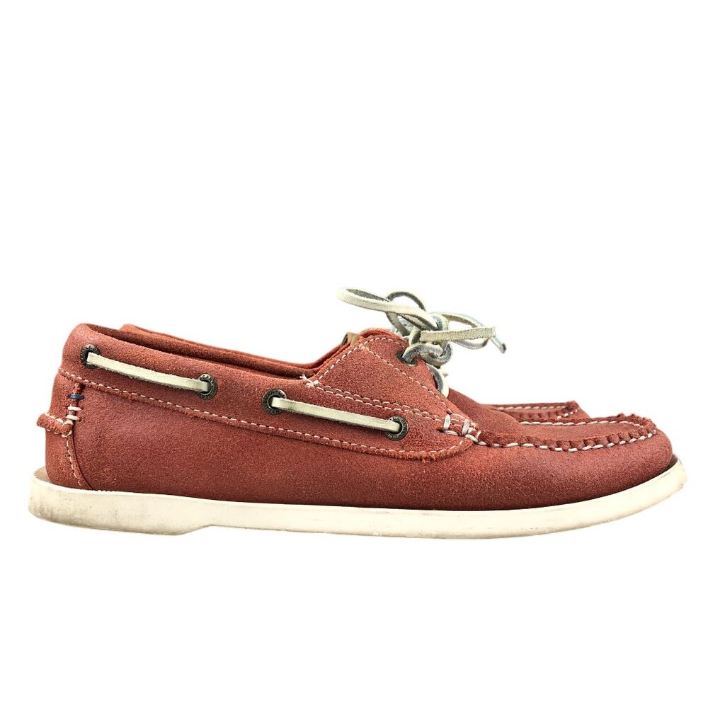 LL Bean Women's Size 6M Casco Bay Red Brown Lace-Up Low Top Moccasin Boat Shoes